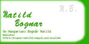matild bognar business card