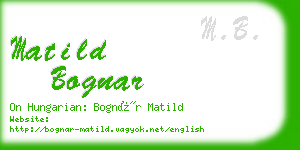 matild bognar business card